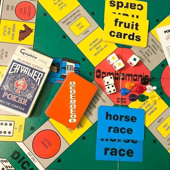 Vintage 1987 Gamblemania Board Game Aube and Khacho Gambling Game Complete - Picture 7 of 12